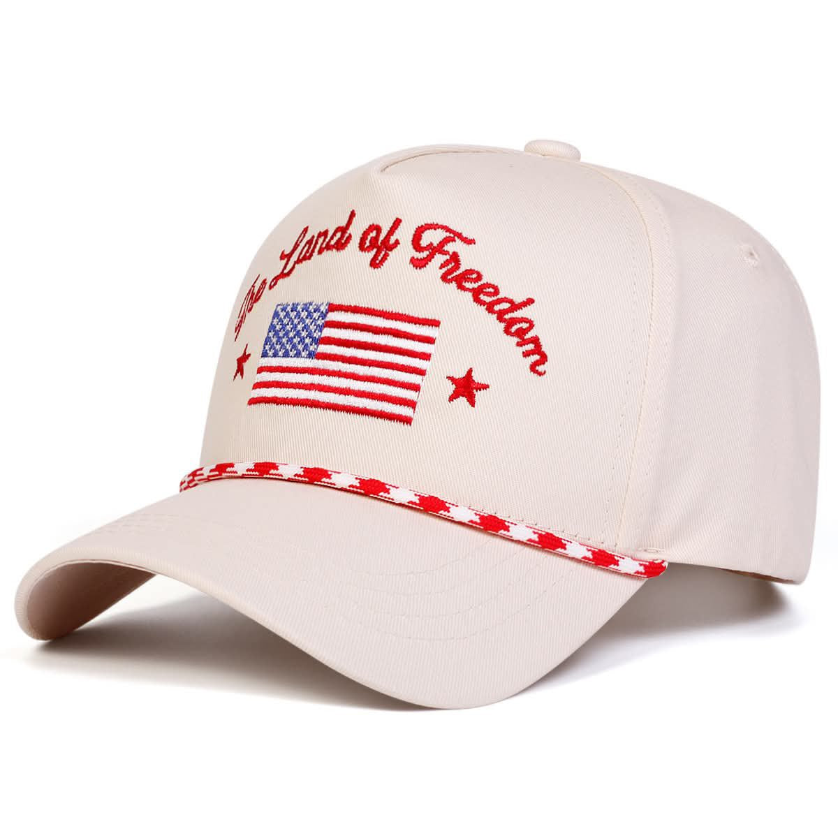 4th of July Embroidery American Flag Trucker Hat