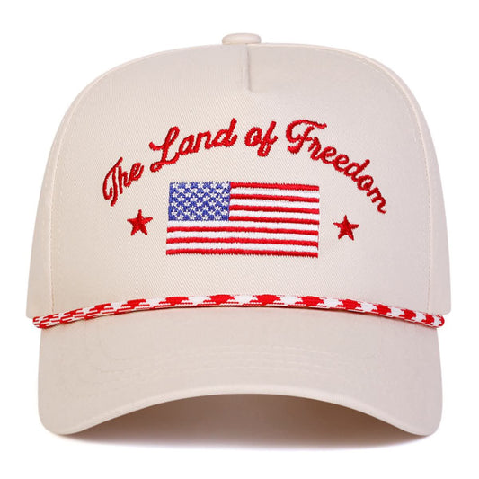 4th of July Embroidery American Flag Trucker Hat