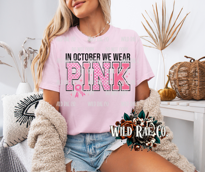 In October we wear Pink Checkered