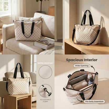 On The Go Everyday Checkered Tote