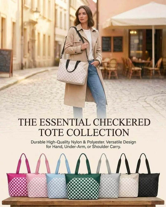 On The Go Everyday Checkered Tote