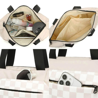On The Go Everyday Checkered Tote
