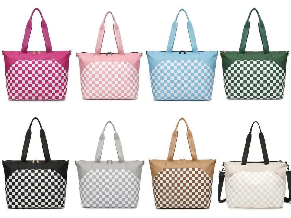 On The Go Everyday Checkered Tote
