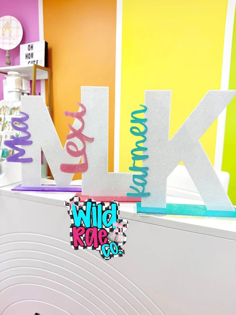 Acrylic Name Earring Holders