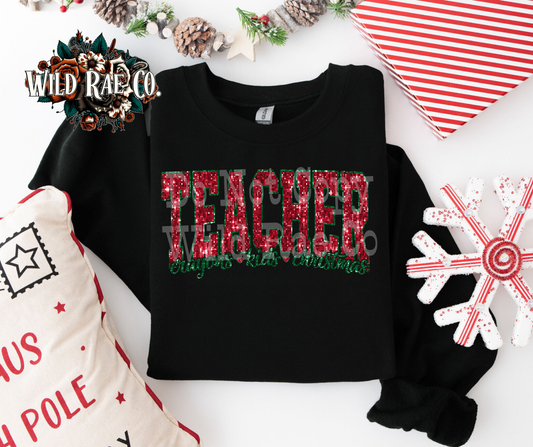 TEACHER CHRISTMAS [FAUX GLITTER]