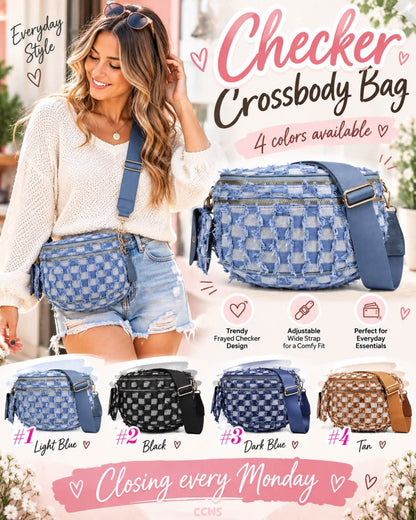 Checker Crossbody Bag