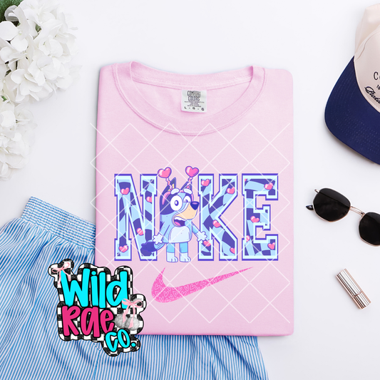 Blue Swoosh Dog | Valentines Day