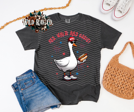 RED WHITE AND GOOSE | SILLY GOOSE