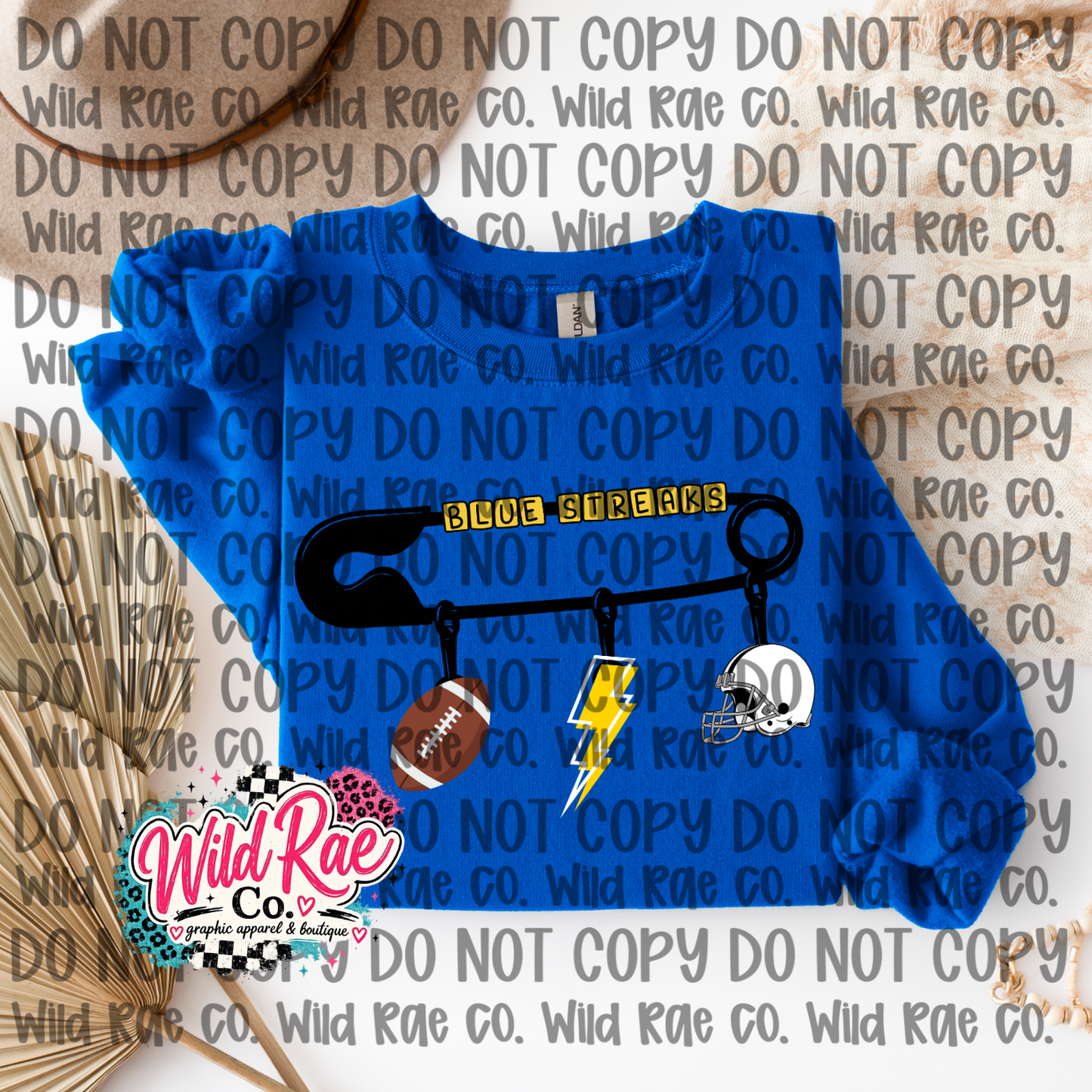 Safety Pin Blue Streaks