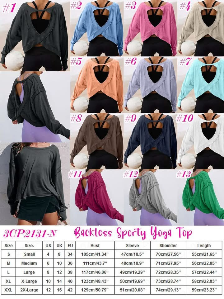 BACKLESS SPORTY YOGA TOP