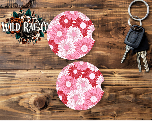 CAR COASTERS : FLORAL