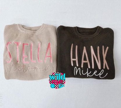 Embroidered Name Sweaters | Closes Sunday