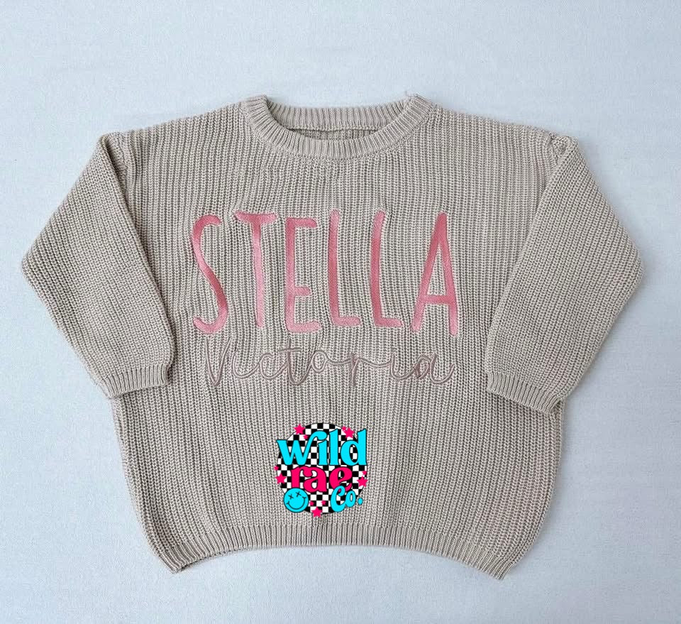 Embroidered Name Sweaters | Closes Sunday