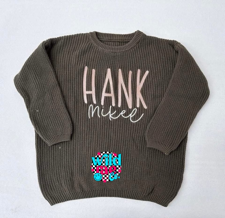 Embroidered Name Sweaters | Closes Sunday