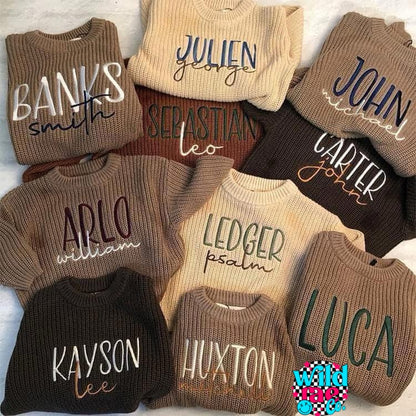 Embroidered Name Sweaters | Closes Sunday