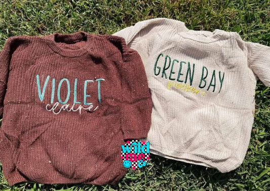 Embroidered Name Sweaters | Closes Sunday