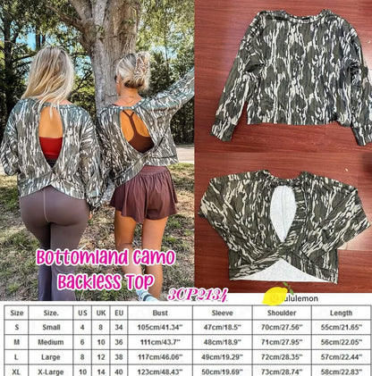 Bottomland Camo Backless Top | Closes Sundays