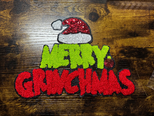 Merry Grinchmas Chenille Patch