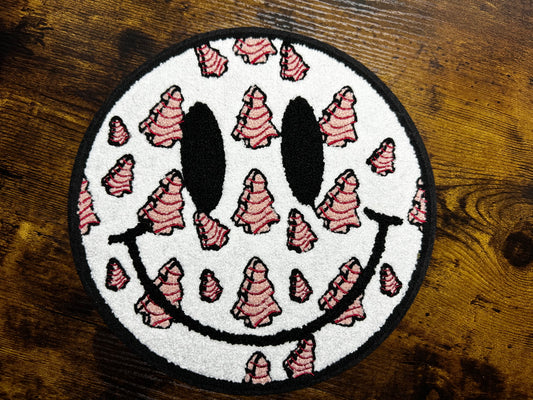 Tree Cake Smiley Chenille Patch