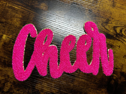 Cheer Chenille Patch - Pink