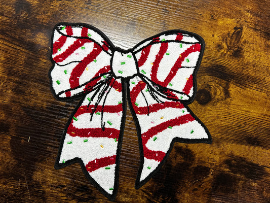 Tree Cake Bow Chenille Patch