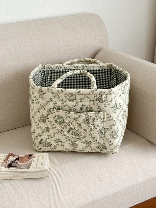 Quilted Cotton Floral Storage Bag