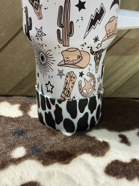 COW PRINT TUMBLER BOOT