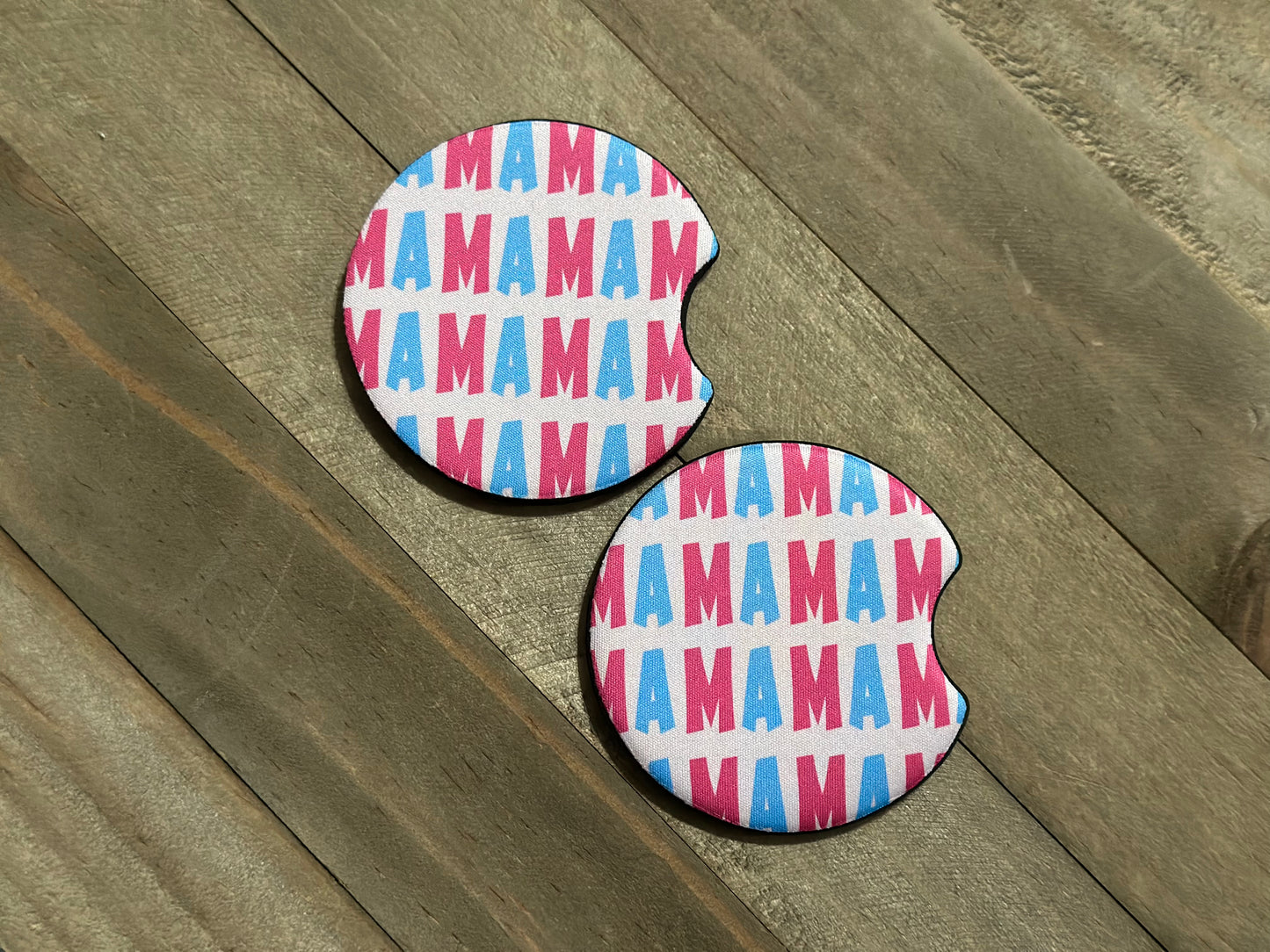 PINK + BLUE MAMA CAR COASTERS