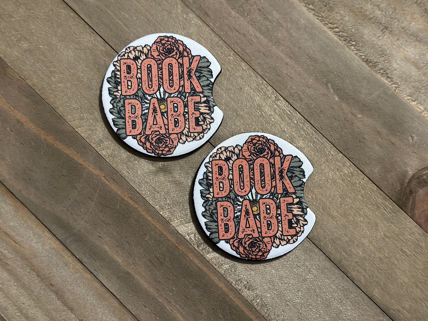 BOOK BABE CAR COASTERS