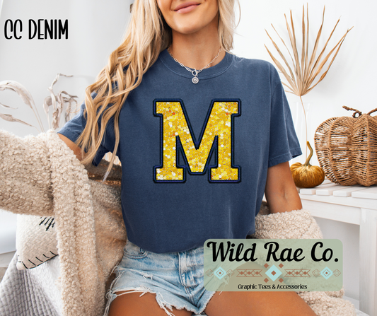 Michigan Sequin faux embroidery