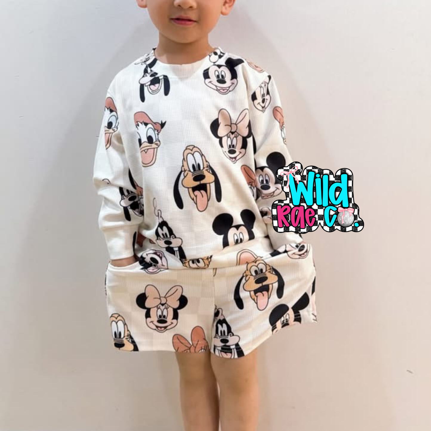 Kids Waffle Long Sleeve + Short set | Closing Nov. 7th | TAT 6-7 Weeks