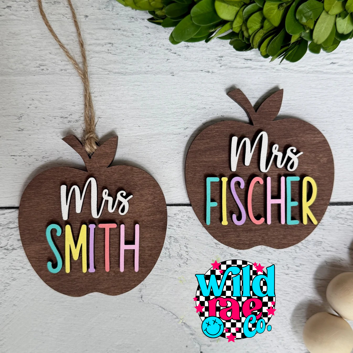 Pastel Teacher Apple Ornament / Magnet | Closes Sundays | TAT 15-20 Business Days