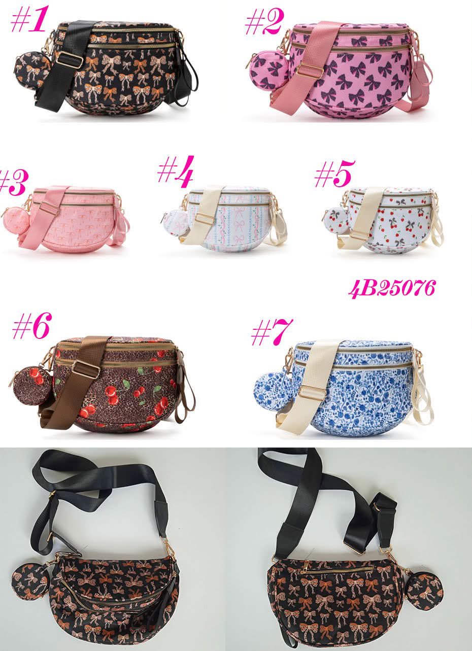 Bows Printed Crossbody Bum Bag