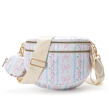 Bows Printed Crossbody Bum Bag
