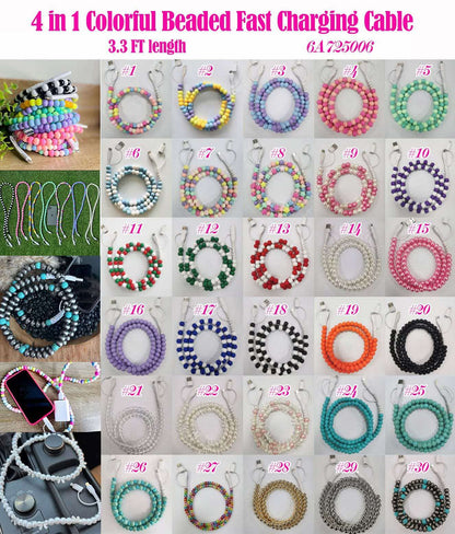 4 IN 1 COLORFUL BEADED FAST CHARGING CABLE | CLOSING SUNDAYS | TAT 35 BUSINESS DAYS