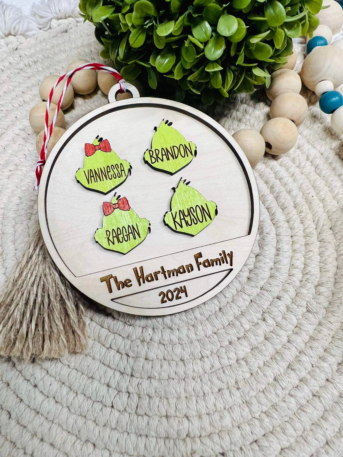 Green Man Family Christmas Ornament | Made to order | TAT 20 Business Days