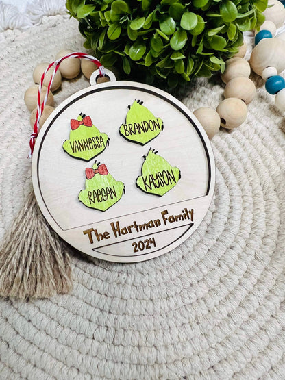 Green Man Family Christmas Ornament | Made to order | TAT 20 Business Days