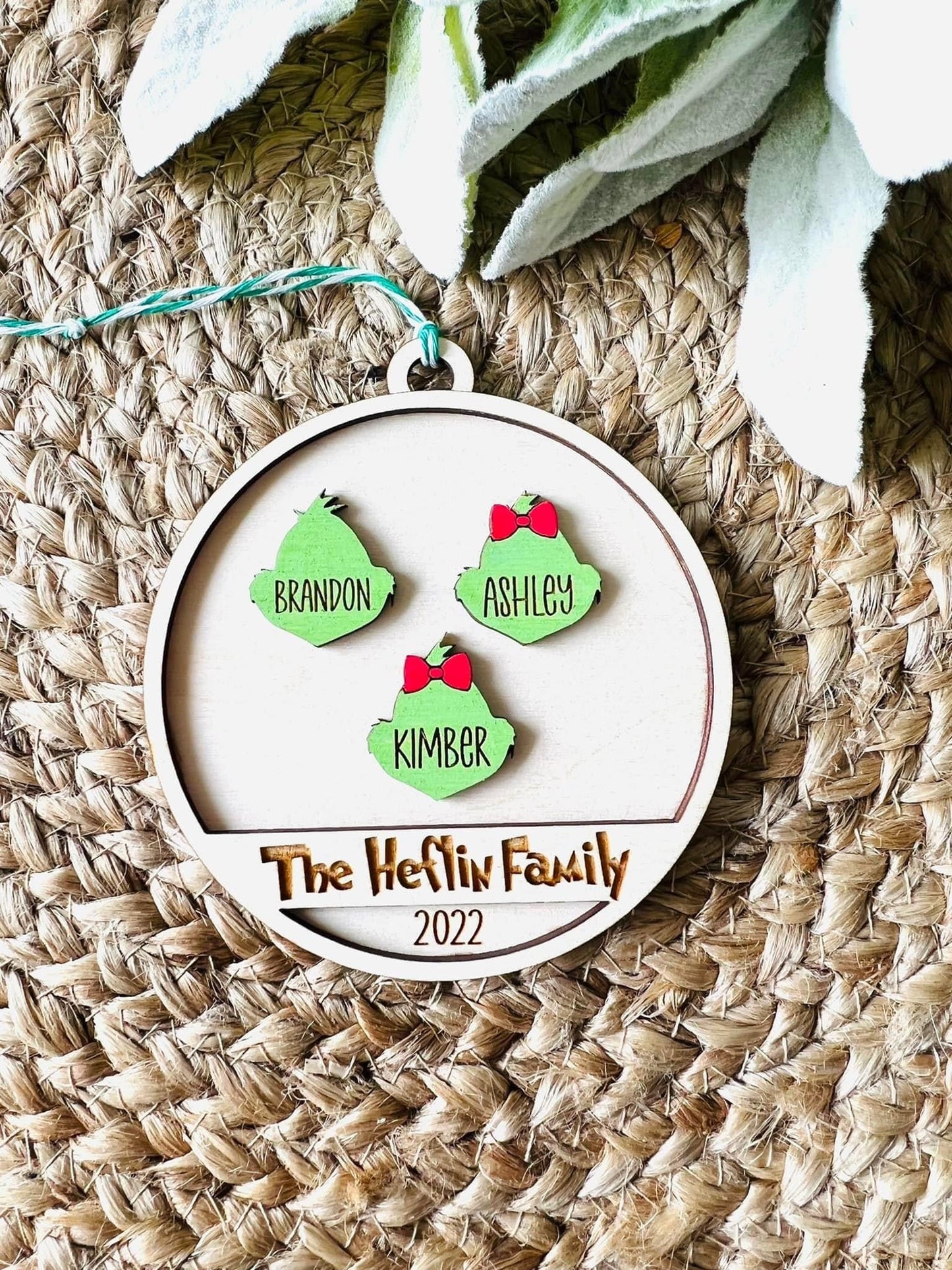 Green Man Family Christmas Ornament | Made to order | TAT 20 Business Days