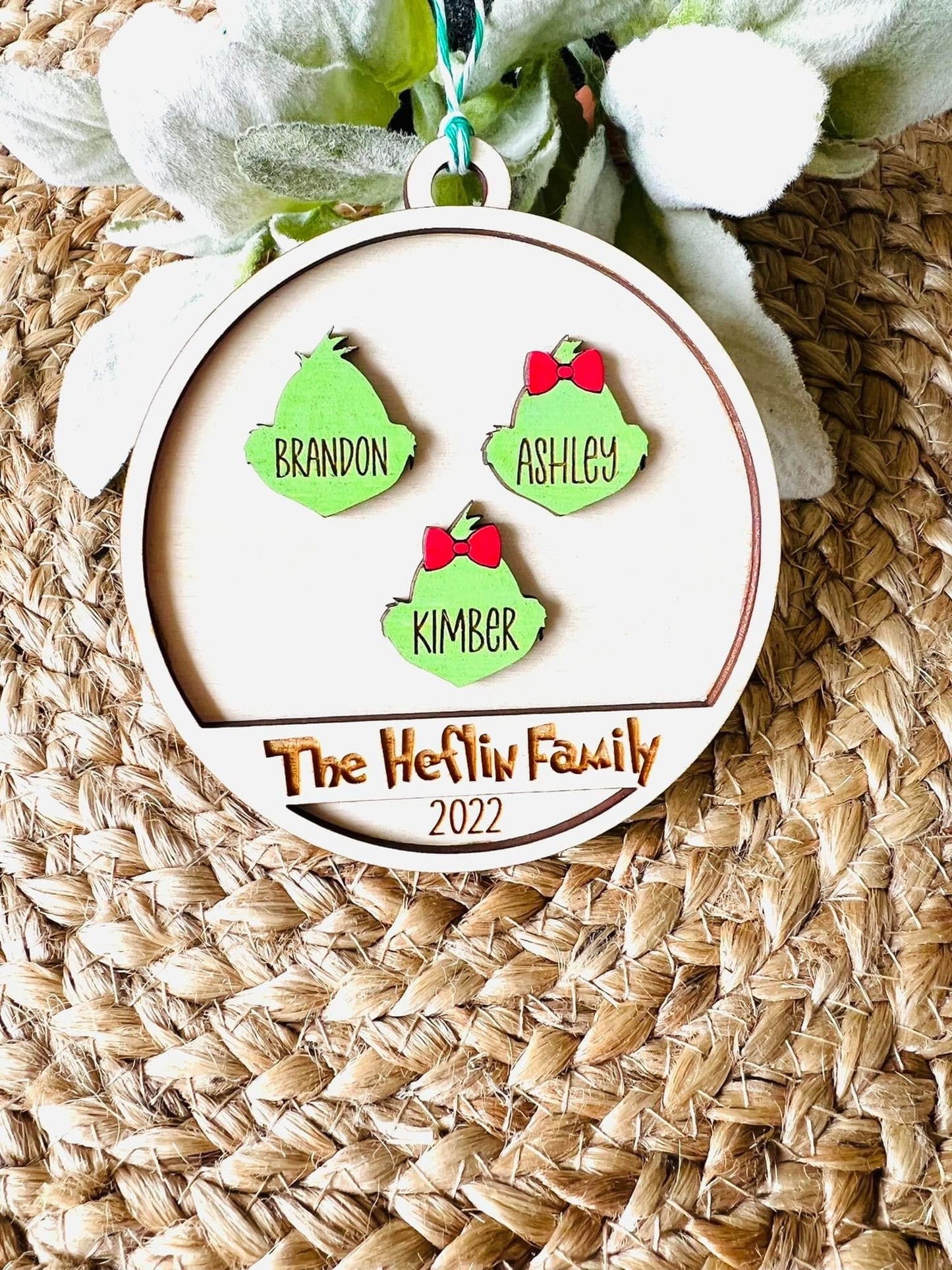 Green Man Family Christmas Ornament | Made to order | TAT 20 Business Days