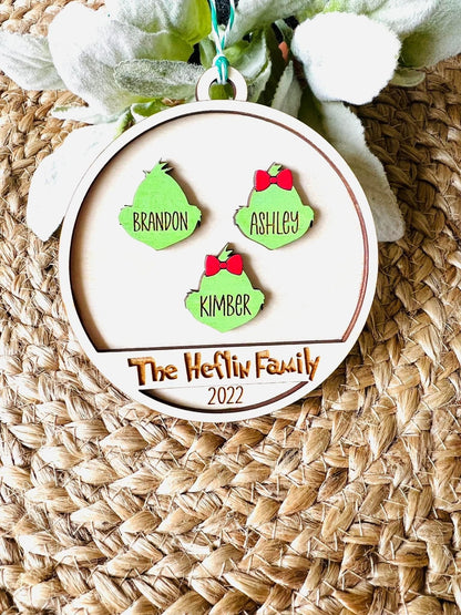 Green Man Family Christmas Ornament | Made to order | TAT 20 Business Days