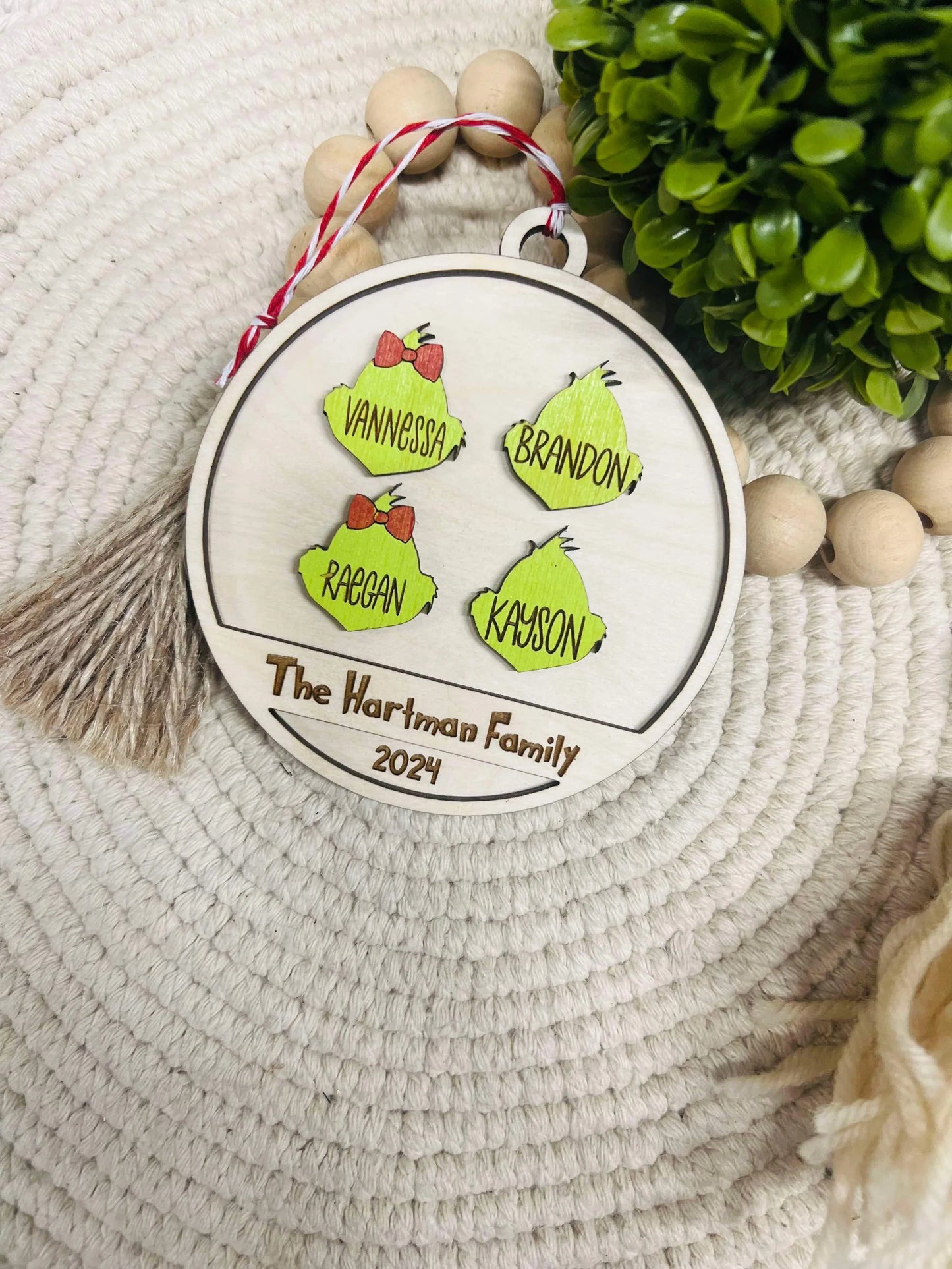 Green Man Family Christmas Ornament | Made to order | TAT 20 Business Days