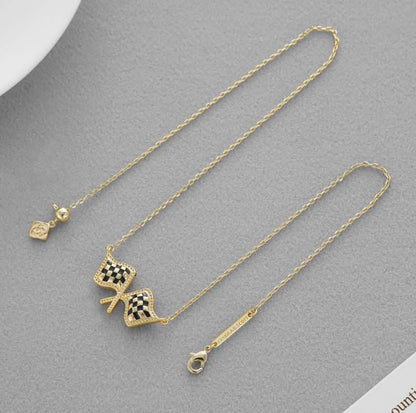 Race Day Checkered Necklace