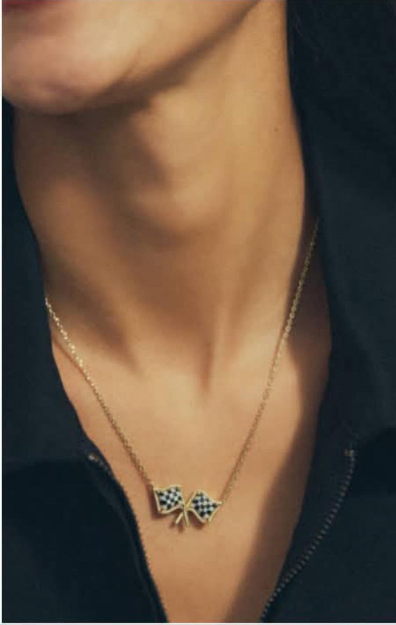 Race Day Checkered Necklace